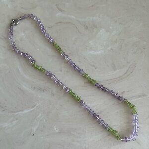 Amethyst and peridot necklace